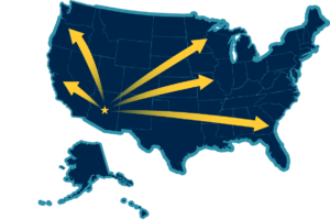 US Map with Arizona Start - American Western Distribution